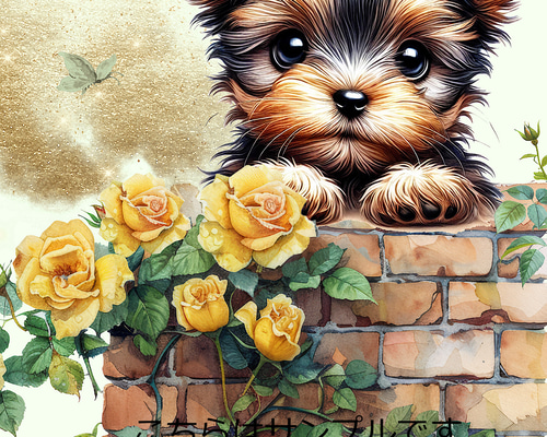 くー　パネル　ヨーキーちゃん柄 ?media_id=3671443312948897516