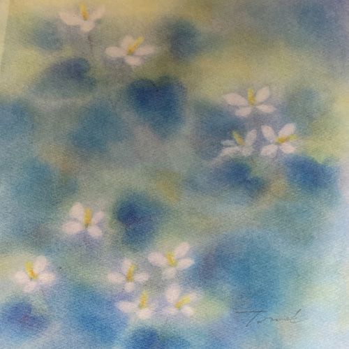三原色のパステル画・ドクダミの花 絵画 TOMOÉ 通販 18037643｜Creema
