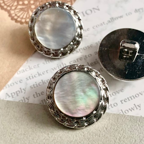 22mm 1個】 受注生産シェルボタン ◇1076◇ レトロ アンティーク 