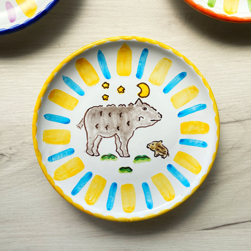 絵皿(S)16cm マヨリカ焼き 動物シリーズ イタリア陶器 PIA006 アニマル
