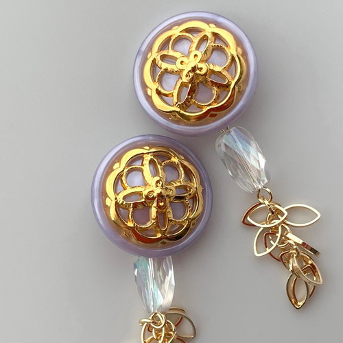 約45mm × 2個set】 デザインチェーン タッセル ◇c-1667◇ 金属パーツ 
