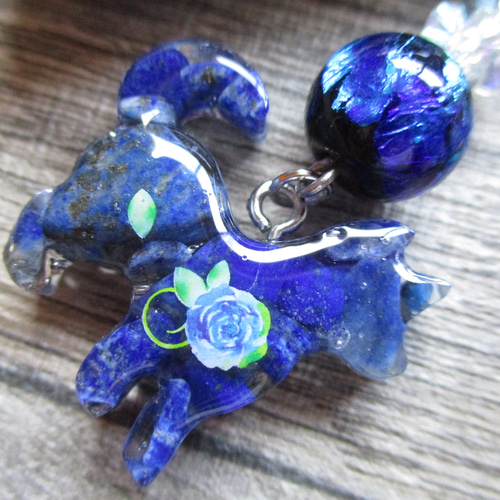 オルゴナイトクマさんキラキラブルー♡ラピスラズリ