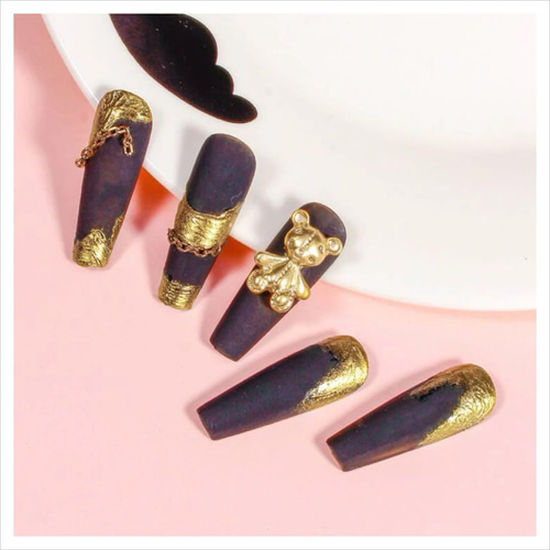 P246黒《6個》ネイルパーツ くま 熊 テディベア ポップ pop 量産型