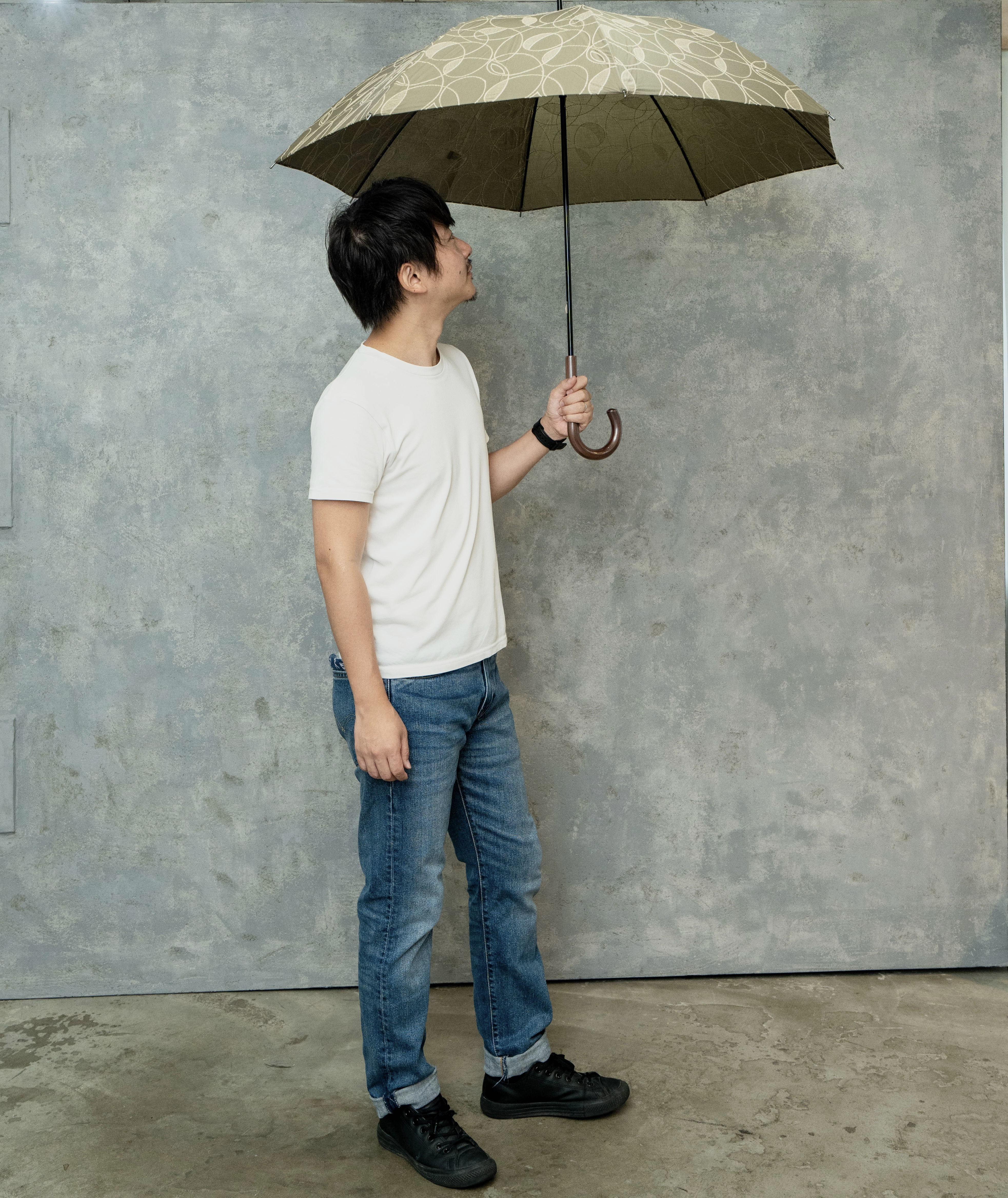 刺繍/メンズ日傘/国産刺繍/送料無料