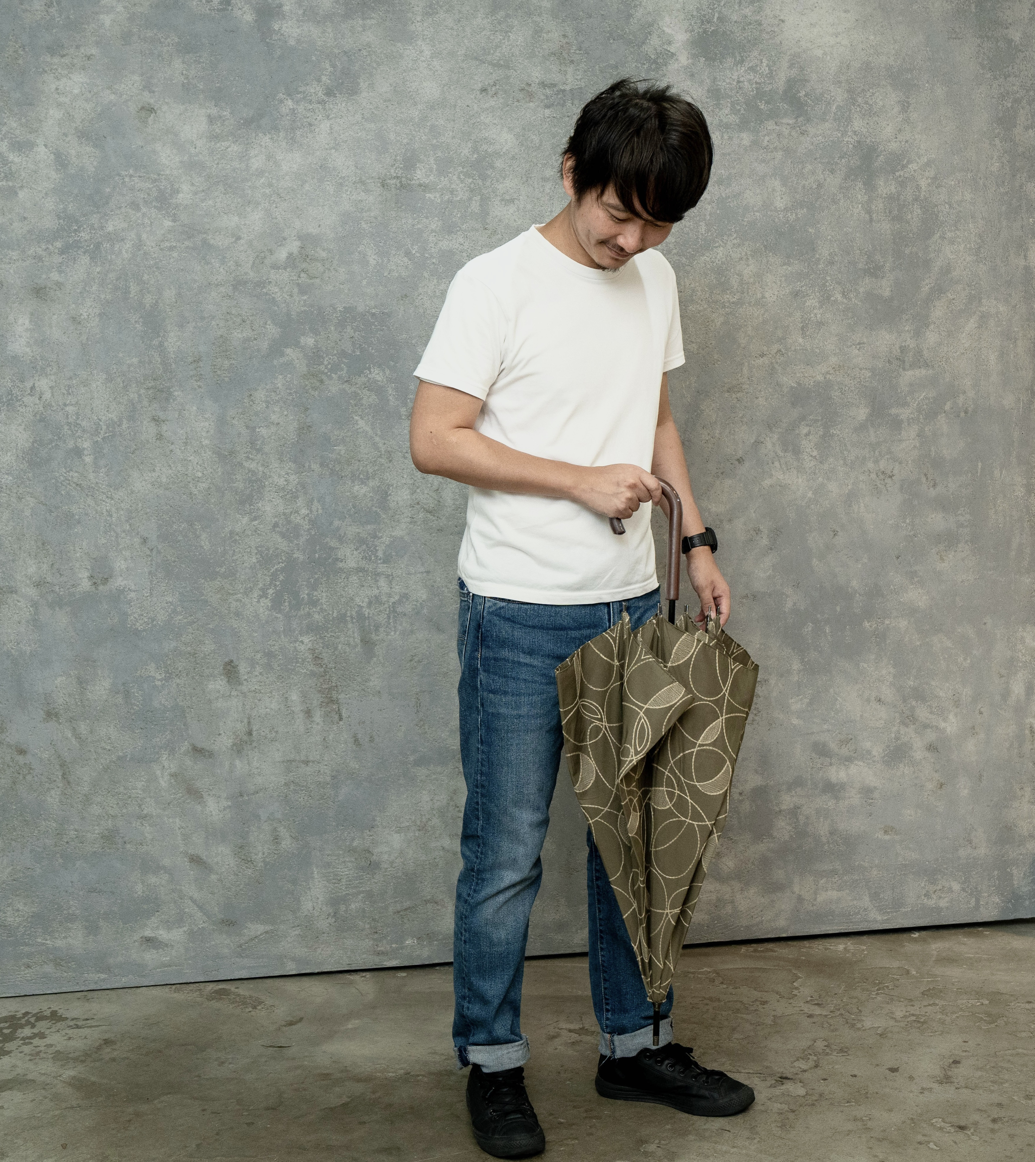 刺繍/メンズ日傘/国産刺繍/送料無料