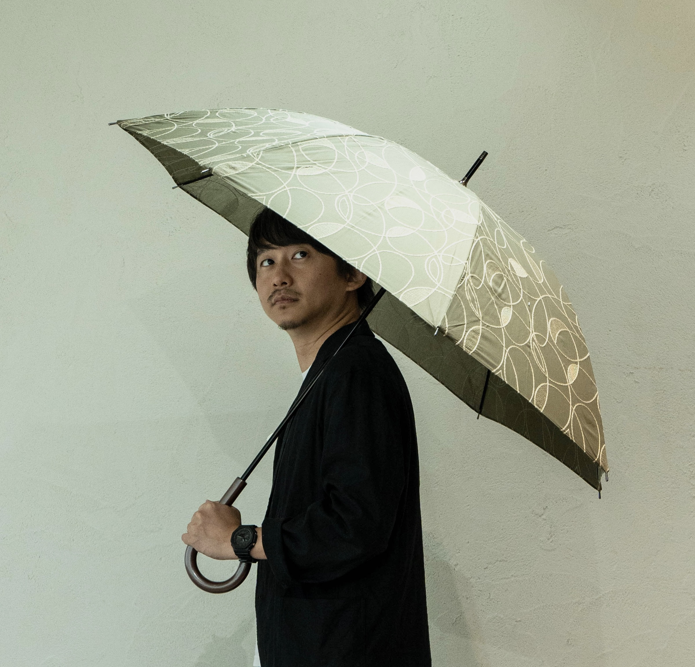 刺繍/メンズ日傘/国産刺繍/送料無料