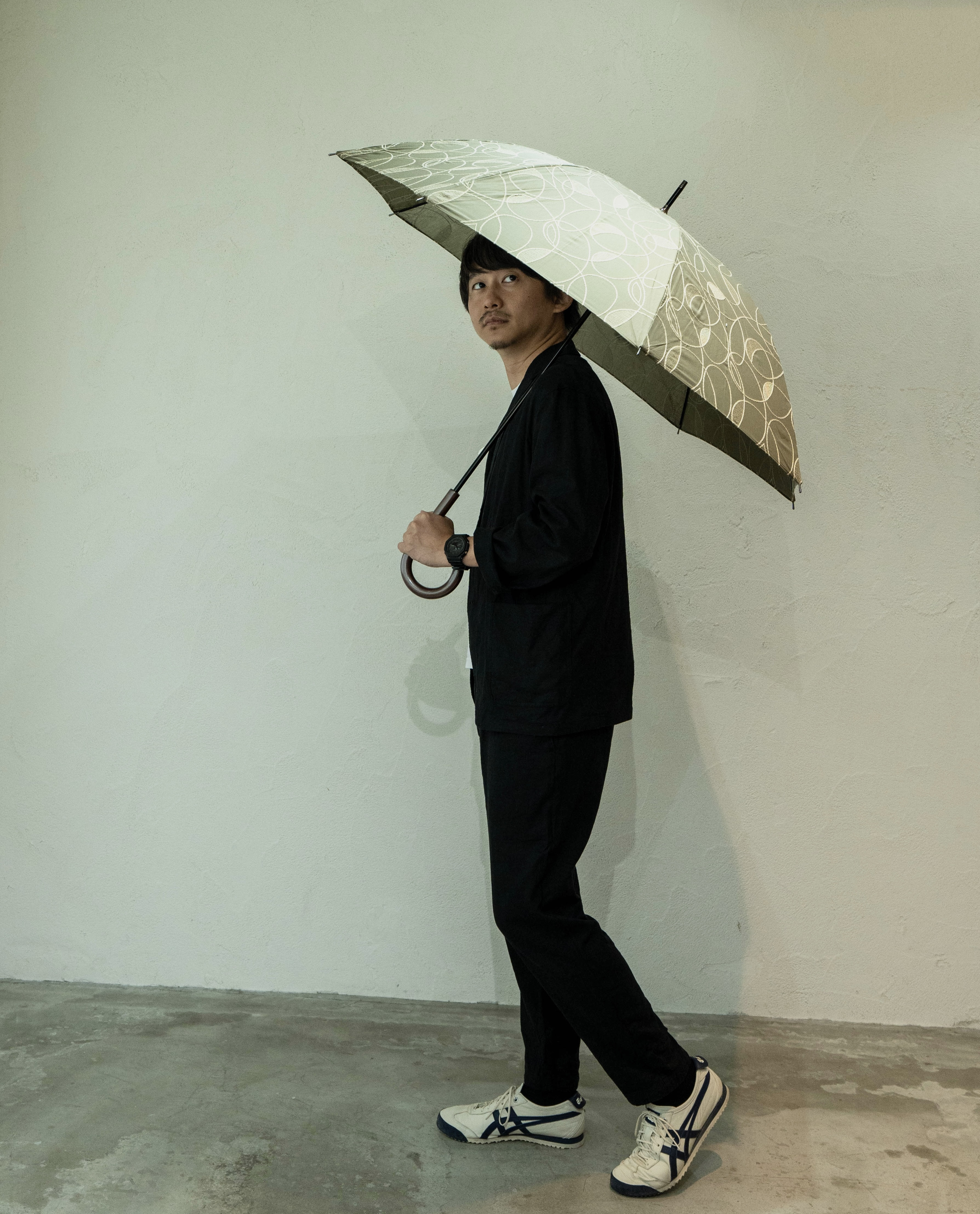 刺繍/メンズ日傘/国産刺繍/送料無料