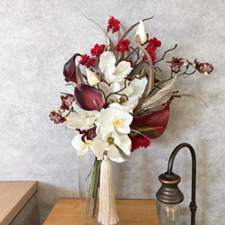 ウエディングブーケ　和装　アーティシャルフラワー　白木蓮 白木蓮のブーケ □和装ブーケ□ マグノリア アーティフィシャル