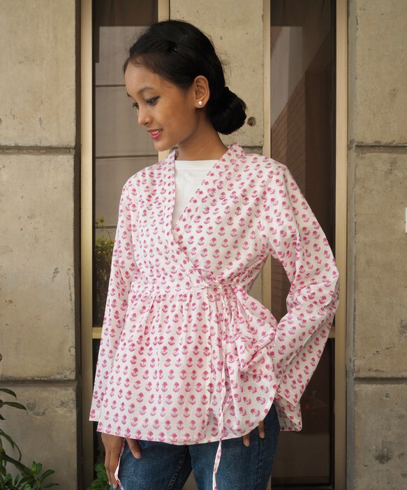 <SALE>インド綿カシュクール羽織 2枚目の画像