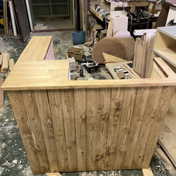 L型】カウンター レジ 作業 大型 収納 幅120×高さ93×奥行き110 机