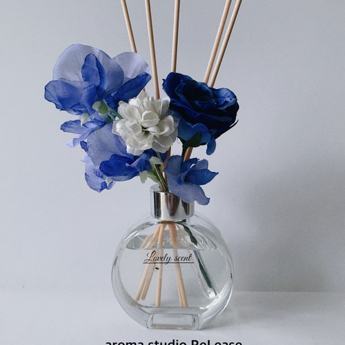 爽やかなブルーフラワー アロマリードディフューザー ナチュラルアロマ