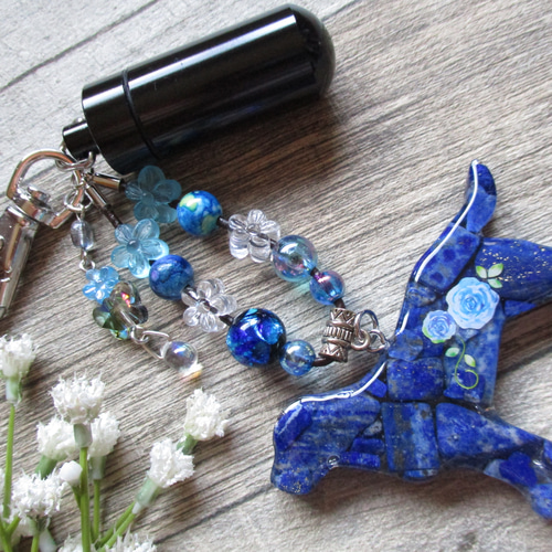 インゴットタイプ・薔薇のオルゴナイト【ブルー】 オルゴナイト 青い