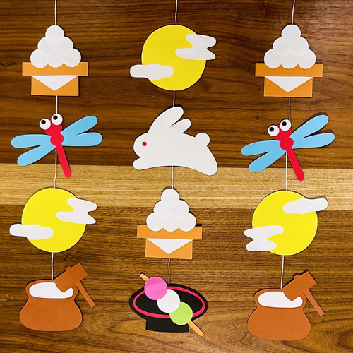 お部屋のアクセントに　ハンドメイド月相ガーランド お部屋のアクセントに ハンドメイド月相ガーランド