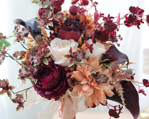 エレガントな染め花ブーケ くすみピンク系♡エレガントブーケセット