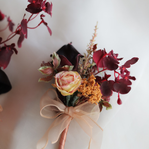 ウェディングブーケとブートニアのセット♡ダリアブーケ♡ローズブーケ♡前撮り♡挙式 817b563336792e4f2840fe06449311