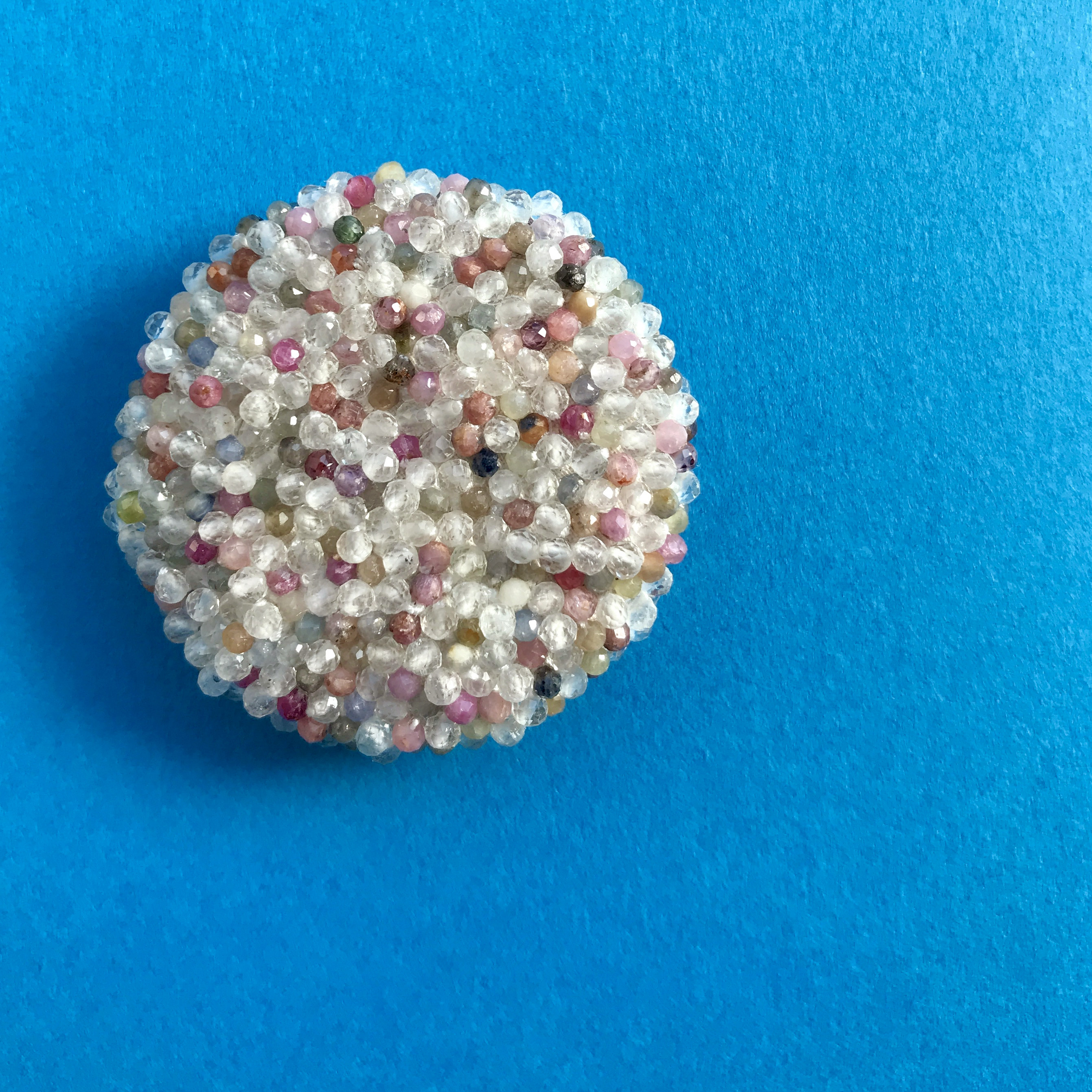 【一点物】マルチカラーサファイア＋ホワイトトパーズ　ブローチ