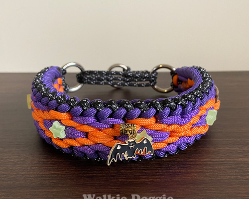 1点限定販売・即発送可】パラコード幅広ハロウィンハーフチョーク首輪