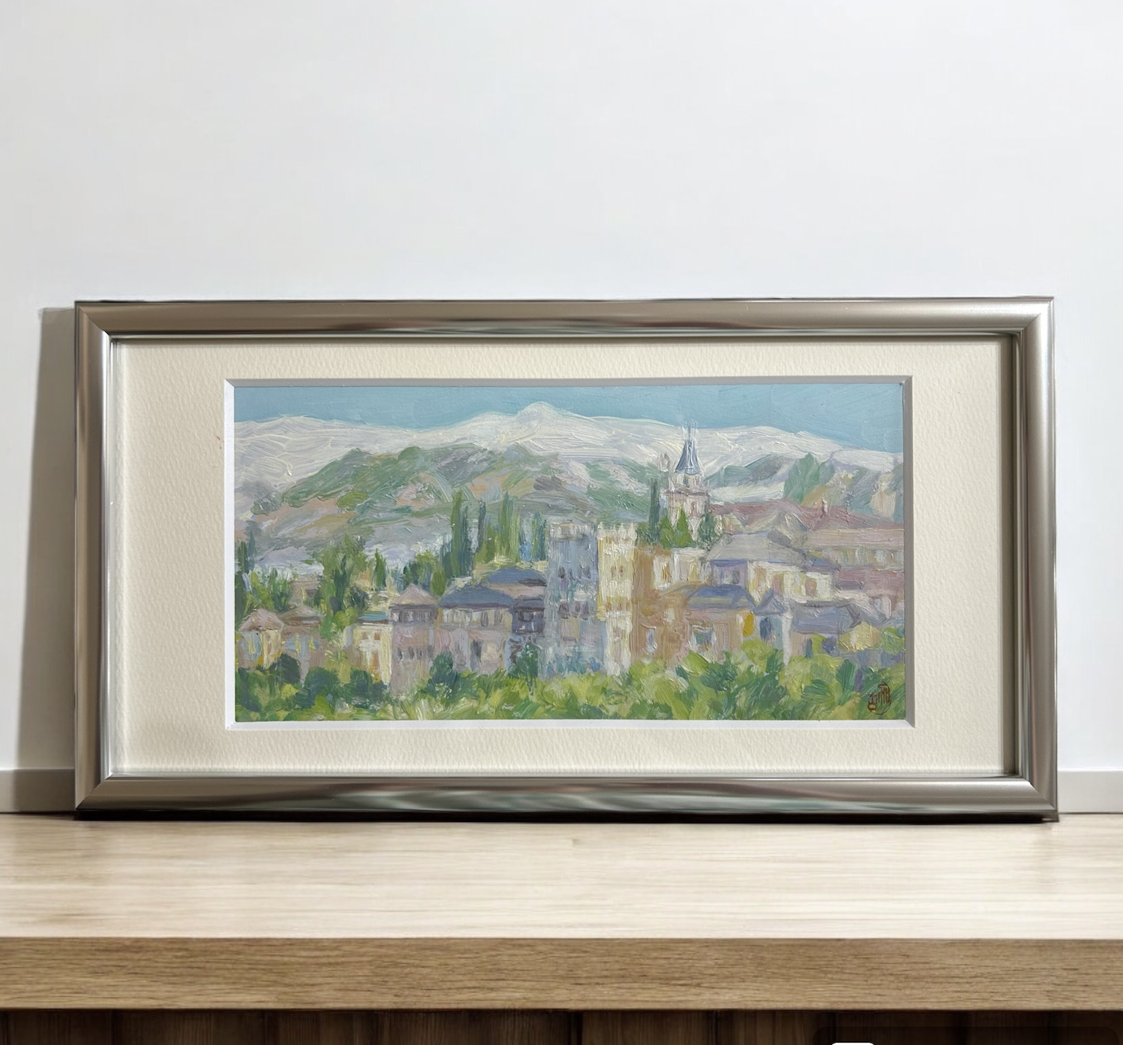 スペイン 風景 絵画 油彩 額 N. Lloret - メルカリ