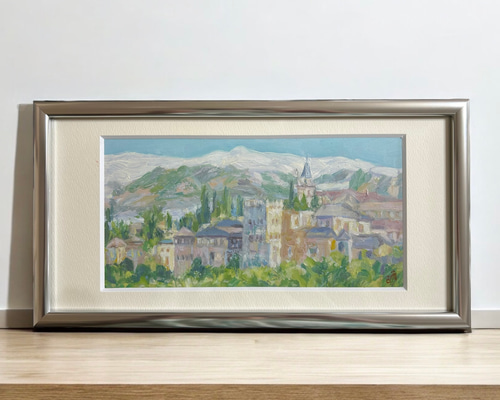 スペイン 風景 絵画 油彩 額 N. Lloret スペイン 風景 絵画 油彩 額 N. Lloret - メルカリ