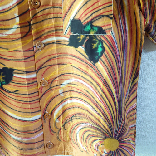 Acote 着物リメイク アロハシャツ ハワイアン 半袖シャツ 開襟