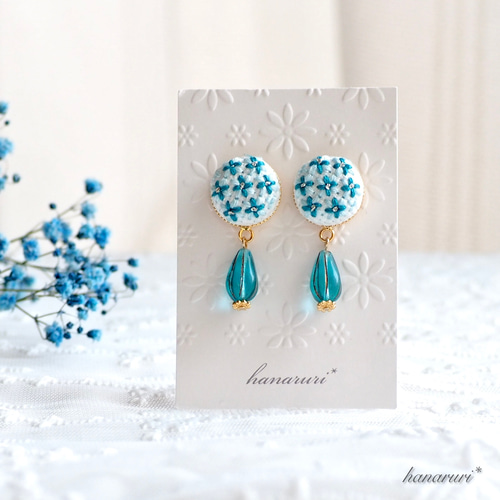 SOLD◇ハンドメイド チェコビーズ ノンホールピアス ピアス変更無料 猫