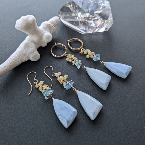 ラスト1点！14kgfカラーオパールピアス/イヤリング