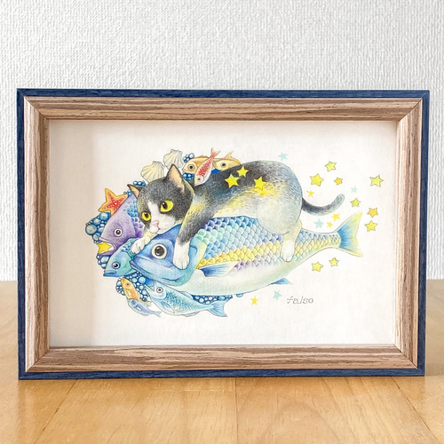 「ウメとタロー」猫イラスト（原画） ウメ8」猫イラスト（原画）#ねこかわいい #猫好きさんと繋がり
