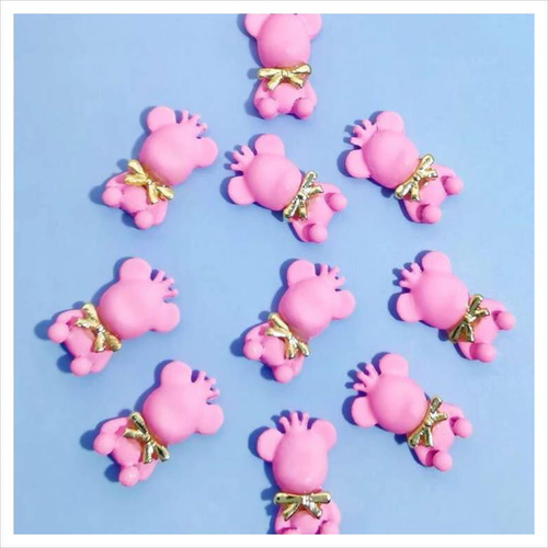 P293《4個》ネイルパーツ ピンク くま 熊 テディベア キャラクター