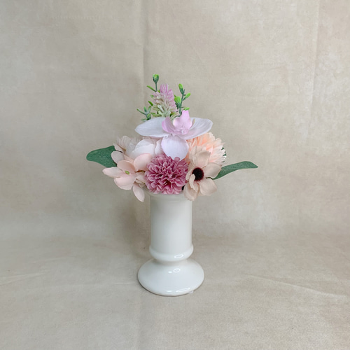 枯れない仏花アレンジメント【1対(2点セット）】No.2（ピンク系  