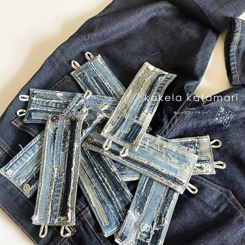 スクラップチップ／for wrist：used denim#002 ☆リストバンド