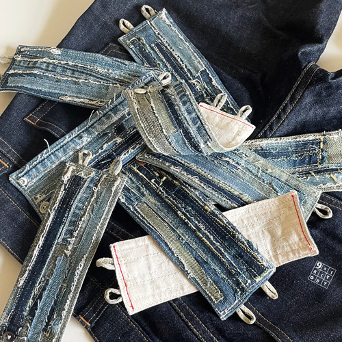 スクラップチップ／for wrist：used denim#002 ☆リストバンド