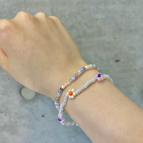 カラフルビーズブレスレット ビーズアクセサリー 韓国 ブレスレット