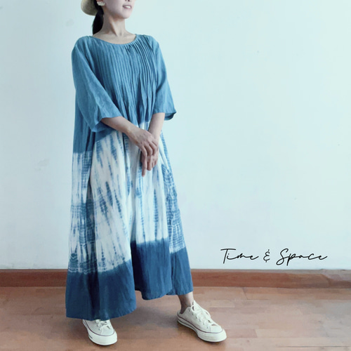 ７月新作　藍染ワンピース　藍里 7月新作 フェリーチェ 新品藍染ワンピース - メルカリ