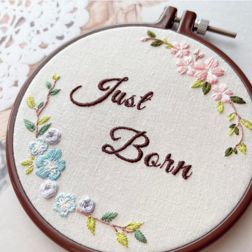 ♥フルオーダー♥ニューボーンフォト用 『Justborn』 /刺繍 ♥フルオーダー♥ニューボーンフォト用 『Justborn』 /刺繍