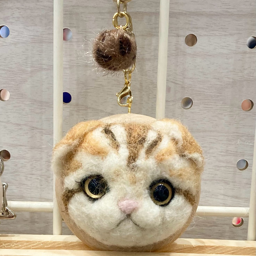 受注製作 猫のキーホルダー 羊毛フェルト 羊毛フェルト ☆羊毛