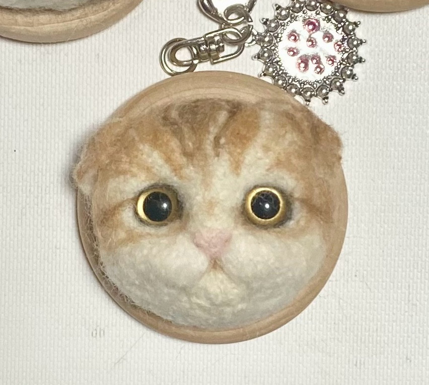 受注製作 猫のキーホルダー 羊毛フェルト 羊毛フェルト ☆羊毛フェルト