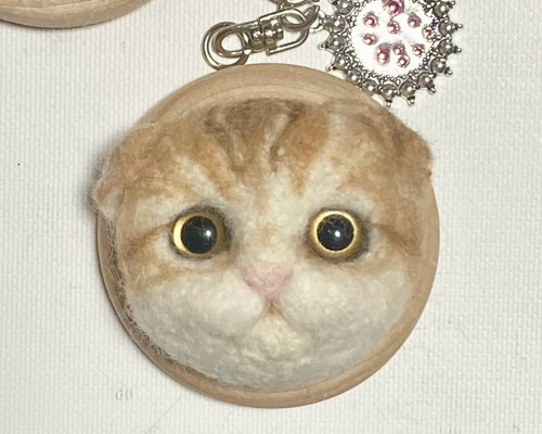 受注製作 猫のキーホルダー 羊毛フェルト 羊毛フェルト ☆羊毛フェルト
