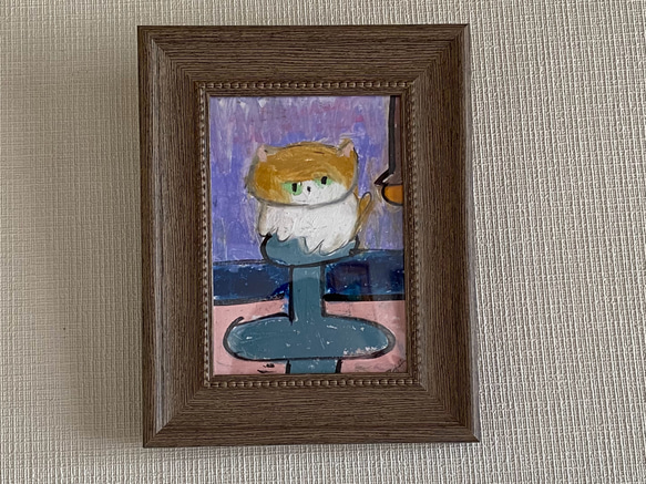 絵画。原画【椅子でぼんやりしている橘猫】 - 麦のアードなど