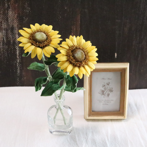 布染め花ひまわり6本ハンドメイド