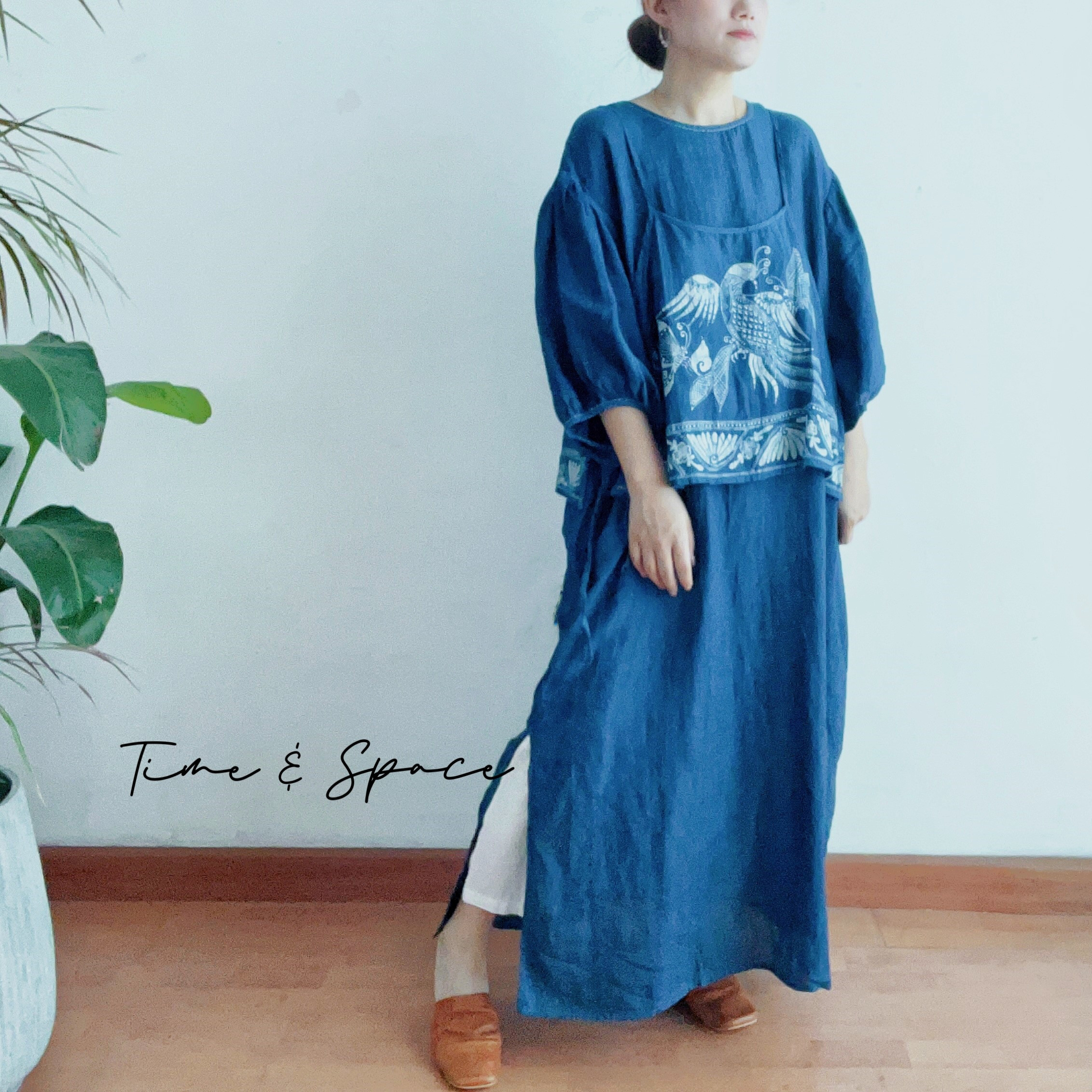 藍染めワンピース（ハンドメイド）