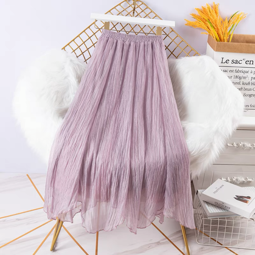 夏、春、秋、チュールスカート、ウエスト ゴム、チュールレース、スカート、ボトムス