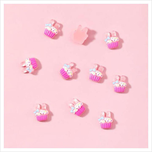 P301《2個》ネイルパーツ カップケーキ うさぎ ピンク お菓子 ゆめかわ