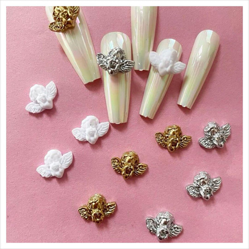 ホワイト 天使の羽 ネイルパーツ 12個 ブラック 天使の羽 ネイルパーツ 12個 ネイル 天使の羽 作り方