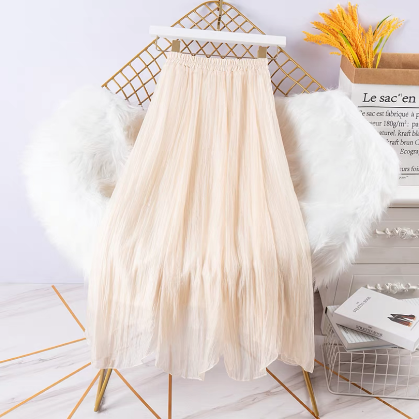 夏、春、秋、チュールスカート、ウエスト ゴム、チュールレース、スカート、ボトムス