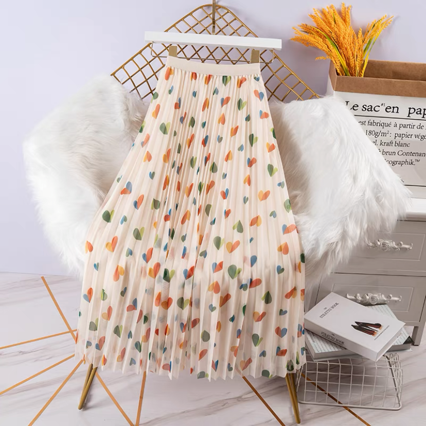 夏、春、秋、チュールスカート、ウエスト ゴム、チュールレース、スカート、ボトムス