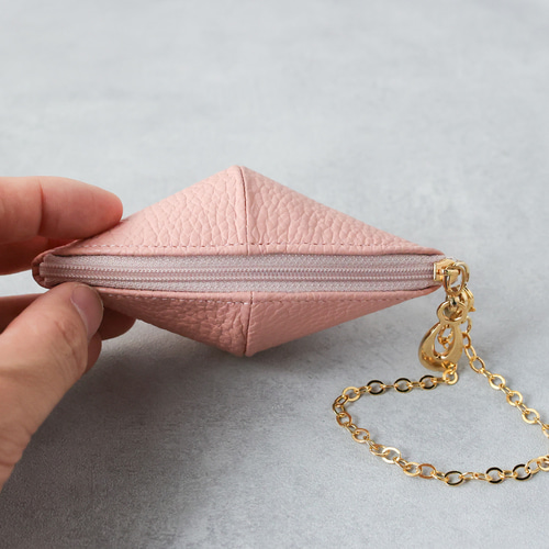 クロワッサン ミニポーチ 本革 チェーン ストラップ コインケース