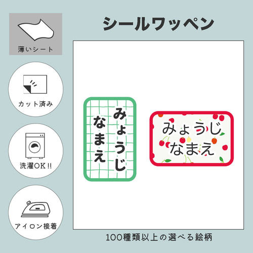 ゼッケン・体操着・巾着袋の名前入れに◎ 8×5cm/4枚入り