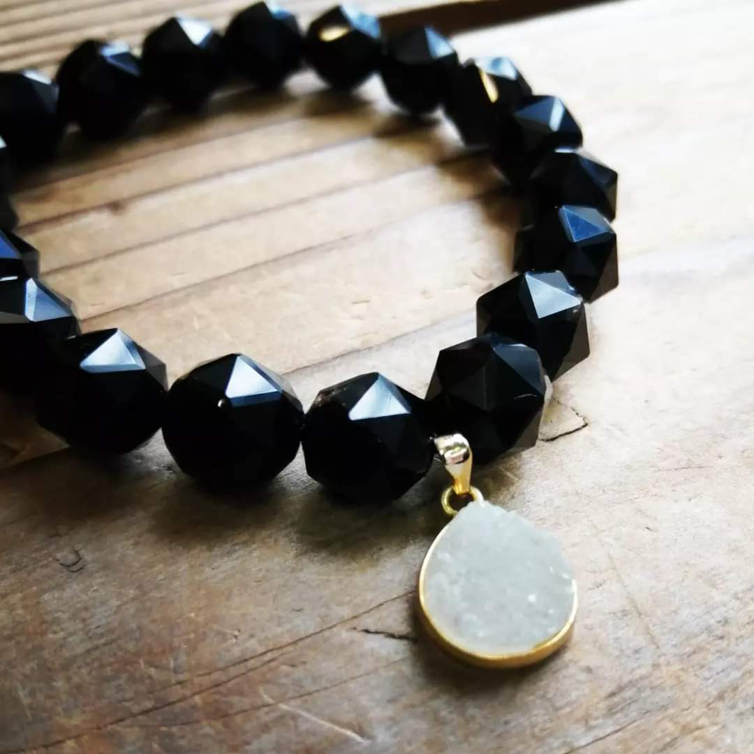 ◆◆チベット産モリオン＆ドゥルージーアゲートのブレスレット