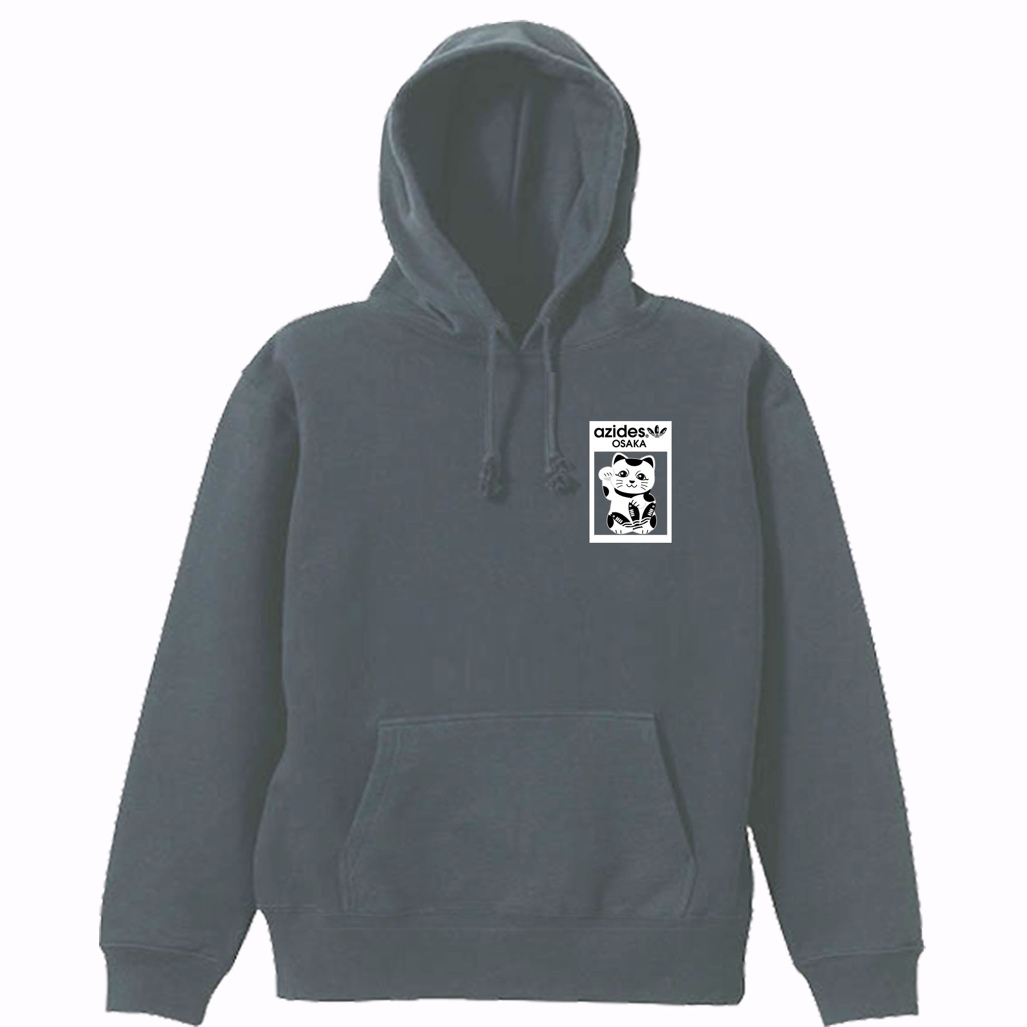 ［azides］8.4oz招き猫１ptアジデス フーデットパーカー長袖 面白い おもしろ プレゼント パロディ