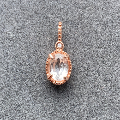 6×4mm ダンビュライト ピンクゴールドコーティングシルバー925 